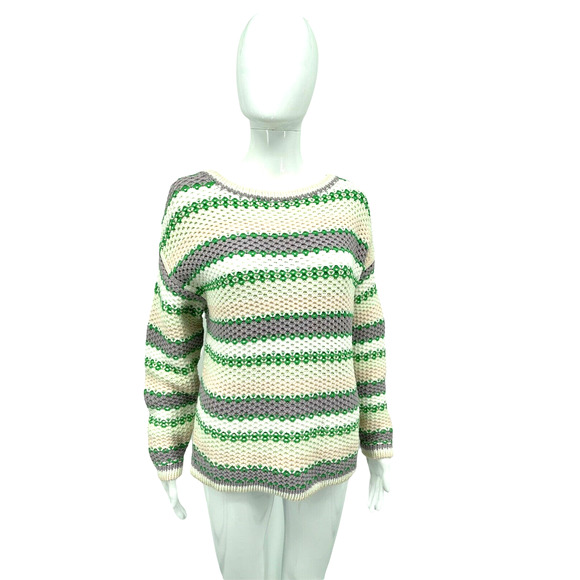 Reiss Anna Pastel Stripe Knit Sweater Pullover In Green & White Sz S - Picture 4 of 12